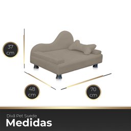 Mini Sofá Cama Divã Pet Cães e Gatos Orgânico Confortável e Reforçado Suede - 6