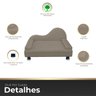 Mini Sofá Cama Divã Pet Cães e Gatos Orgânico Confortável e Reforçado Suede - 3