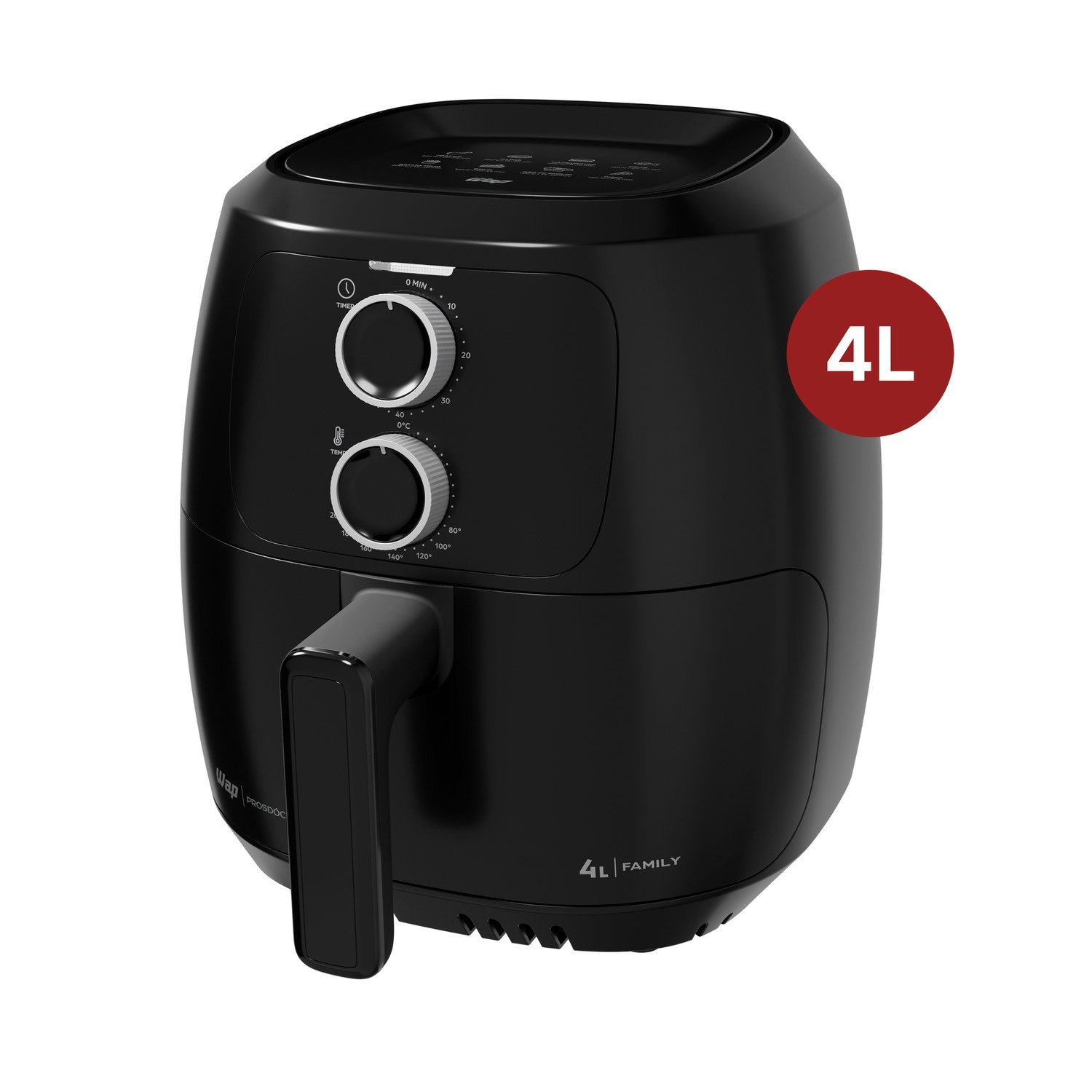 Fritadeira Elétrica sem Óleo Wap Air Fryer Preta 4l Timer até 60min Revestimento Antiaderente 127v - 4