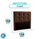 Ver imagem 4 de Cabeceira Estofada Casal Alice Nature Material Sintético Marrom 138x136