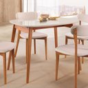 Ver imagem 2 de Mesa 110x80cm MDF Laqueado com Vidro Laqueado Ceci Yescasa Marrom/Marromissimo