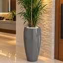 Ver imagem 3 de Vaso de Fibra de Vidro Atenas g 90cm Vitrificado Grande Cinza Escuro