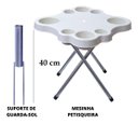 Ver imagem 2 de Mesa Praia Desmontável Petisqueira Branca E Sup. Guarda-Sol