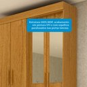 Ver imagem 6 de Guarda-roupa Solteiro 119,60cm 4 Portas 3 Gavetas Capelinha com Espelho 100% Mdf Débora 