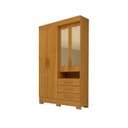 Ver imagem 2 de Guarda-Roupa Solteiro 4 Portas 3 Gavetas Capelinha com Espelho 100% MDF 119cm Nerina Espresso Móveis Marrom/Cinamomo