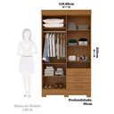 Ver imagem 4 de Guarda-Roupa Solteiro 4 Portas 3 Gavetas Capelinha com Espelho 100% MDF 119cm Nerina Espresso Móveis Marrom/Cinamomo