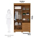 Ver imagem 4 de Guarda-roupa Solteiro 119,60cm 4 Portas 3 Gavetas Capelinha com Espelho 100% Mdf Débora 
