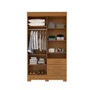 Ver imagem 3 de Guarda-Roupa Solteiro 4 Portas 3 Gavetas Capelinha com Espelho 100% MDF 119cm Nerina Espresso Móveis Marrom/Cinamomo