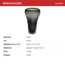 Ver mais imagens de Vaso Decorativo de Vidro Fumê 28x17x17cm Enfeite Sala Mesa Estante Aparador