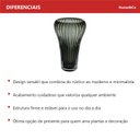 Ver imagem 2 de Vaso Decorativo de Vidro Fumê 28x17x17cm Enfeite Sala Mesa Estante Aparador