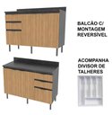 Ver imagem 5 de Armário de Cozinha Completa Modulada Reta 6 Peças 180cm Cz1203 Begônia Tecnomóbili