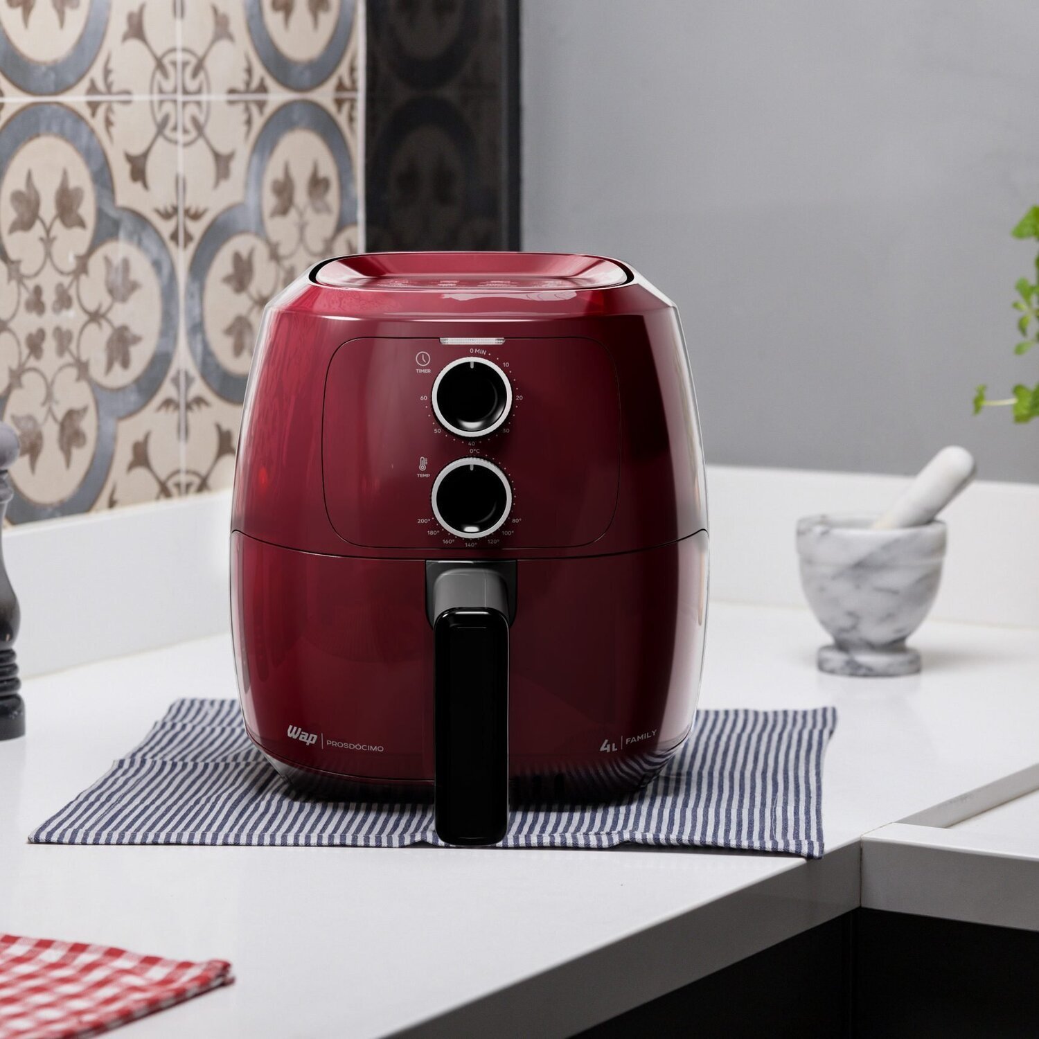 Fritadeira Elétrica sem Óleo Vermelha Wap Air Fryer Potência de 1500w Antiaderente 127v - 7