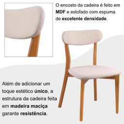 Kit 2 Cadeiras Madeira Maciça Ceci Yescasa - 6