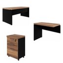 Ver imagem 2 de Mesa de Escritório em L 170CMX150 + Gaveteiro 260cm Espresso Móveis Marrom e Preto