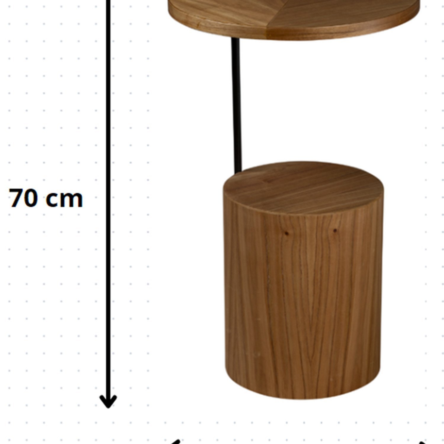 Mesa de Canto Redonda Lis 37,5 Cm X 70 Cm - 3