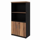 Ver imagem 3 de Conjunto Mesa de Escritório 170x160cm em L com Gaveteiro e Armário Estante Espresso Móveis Marrom Preto
