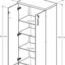 Ver mais imagens de Conjunto 4 Peças com Mesa para Escritório em L 120CMX150CM, Estante e Gaveteiro Espresso Móveis Marrom Preto