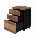 Ver imagem 4 de Conjunto 4 Peças com Mesa para Escritório em L 150CMX150CM, Estante e Gaveteiro Espresso Móveis Marrom Preto
