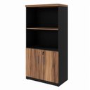 Ver imagem 4 de Conjunto 4 Peças com Mesa para Escritório em L 170CMX150CM, Estante e Gaveteiro Espresso Móveis Marrom Preto