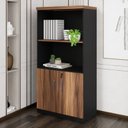 Ver imagem 3 de Kit 2 Armários Multiuso para Escritório com Armário Fechado e Armário Estante Espresso Móveis