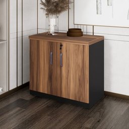 Kit 3 Armários Multiuso Escritório com Armário Fechado, Armário Estante e Armário Baixo Espresso Móveis - 19