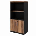 Ver imagem 4 de Kit 3 Armários Multiuso Escritório com Armário Fechado, Armário Estante e Armário Baixo Espresso Móveis