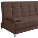 Ver imagem 3 de Sofá Cama Equador 193 cm Encosto Reclinável Veludo Marrom Pés Plástico Cromado - D’Rossi