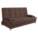 Ver imagem 1 de Sofá Cama Equador 193 cm Encosto Reclinável Veludo Marrom Pés Plástico Cromado - D’Rossi