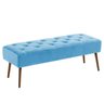 Banco Estofado Rubi 1,20m Suede Azul Turquesa - Clique Decorações - 1
