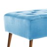 Banco Estofado Rubi 1,20m Suede Azul Turquesa - Clique Decorações - 3