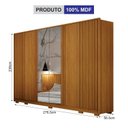Ver imagem 2 de Guarda Roupa Casal Ripado 6 Portas 6 Gavetas com Espelho 100% MDF Evo
