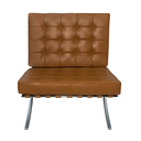 Ver imagem 2 de Poltrona Barcelona Base Inox Couro Natural Legitimo:caramelo