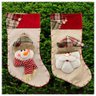 Dupla de Botas Meias Papai Noel e Boneco de Neve 48cm - 1