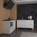 Ver imagem 2 de Armário Camila Cozinha Gabinete de Pia 140 Cm e Balcão para Cooktop 5 Bocas e Forno ou Microondas Al