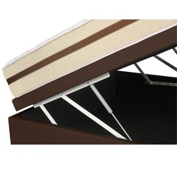 Cama Box Com Baú Casal + Colchão De Molas Ensacadas - Anjos - Classic 22x188x138cm - Marrom - 4