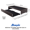 Ver imagem 3 de Bicama Box para Dois Colchões Solteirão 96x203 Courino Linho