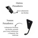 Ver imagem 4 de Kit 20 Puxadores de Móveis Wave Cava 30cm em Alumínio - Preto