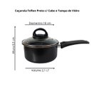Ver imagem 2 de Panela Caçarola Antiaderente Cabo e Tampa de Vidro N18 2,1l