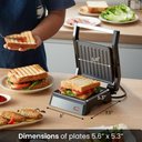 Ver imagem 4 de Elite Gourmet Panini Press Elétrica Compacta 5.5"x5.3", Grelha Antiaderente