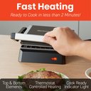 Ver imagem 3 de Elite Gourmet Panini Press Elétrica Compacta 5.5"x5.3", Grelha Antiaderente