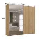 Ver imagem 2 de Guarda Roupa Casal 2 Portas de Correr C/ Espelho 100% Mdf Cor:olmo