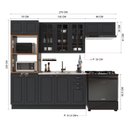 Ver imagem 4 de Armário de Cozinha Modulada Compacta Fidelitá Nara 100% MDF 4 Peças 270cm 12 Portas 2 Gavetas sem