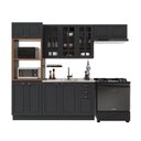 Ver imagem 2 de Armário de Cozinha Modulada Compacta Fidelitá Nara 100% MDF 4 Peças 270cm 12 Portas 2 Gavetas sem