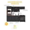 Ver imagem 5 de Armário de Cozinha Modulada Compacta Fidelitá Nara 100% MDF 4 Peças 270cm 12 Portas 2 Gavetas sem