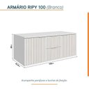 Ver imagem 5 de Conjunto para Banheiro Bancada em Porcelanato com Cuba Esculpida, Armário e Espelho Ripy 100cm