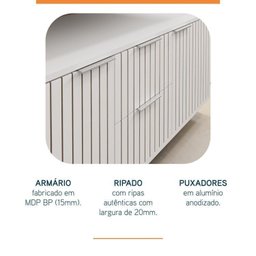 Conjunto para Banheiro Bancada em Porcelanato com Cuba Esculpida, Armário e Espelho Ripy 100cm - 6