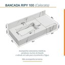 Ver mais imagens de Conjunto para Banheiro Bancada em Porcelanato com Cuba Esculpida, Armário e Espelho Ripy 100cm