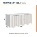 Ver imagem 5 de Conjunto para Banheiro Bancada em Porcelanato com Cuba Esculpida, Armário e Espelho Ripy 100cm Yesca