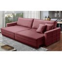 Ver imagem 1 de Sofá Retrátil e Reclinável 2,10m Karina Veludo Rose Madelina Decor