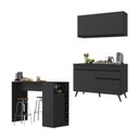 Ver imagem 1 de Cozinha Compacta com Bancada Americana 1 Porta Veneza Multimóveis Mp2207 Preto